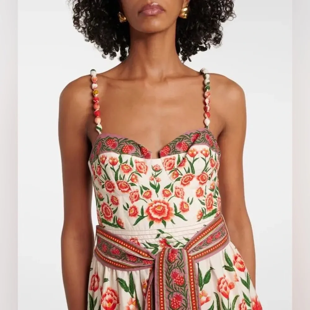 FARM RIO Printed Cotton Midi Dress - White - Picture 3 of 13